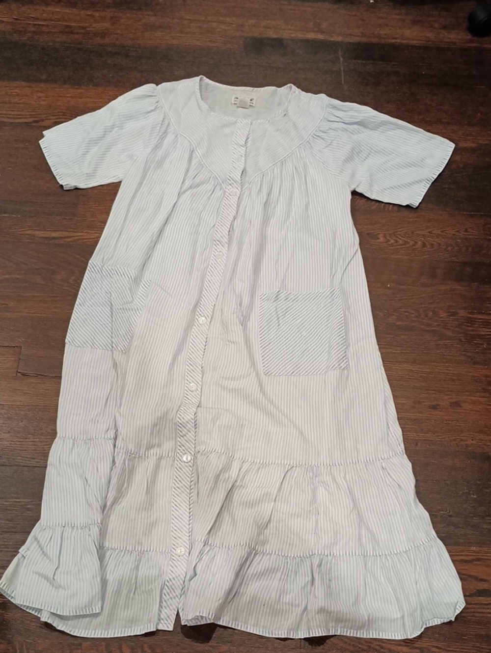 Anthony Richards Blue White Striped Buttondown Nighttgown